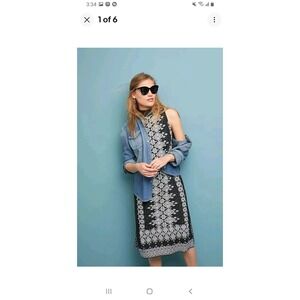 Anthropologie Vanessa Virginia Malvina Sweater Dress Size M Geometric Jacquard